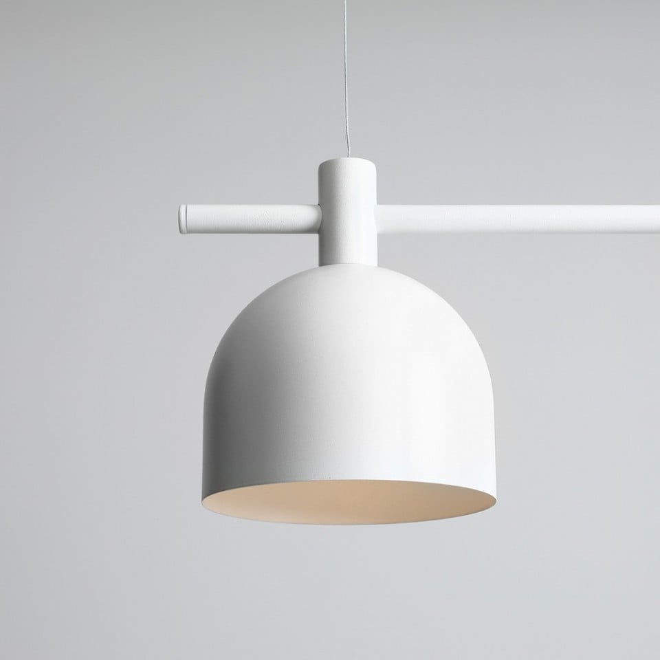 Lustra alba din metal cu 3 becuri Beryl White Aldex