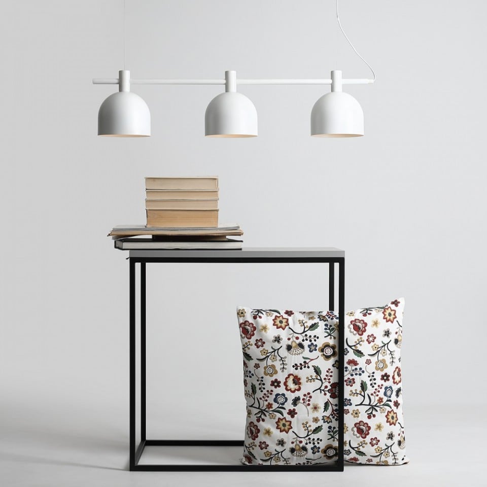 Lustra alba din metal cu 3 becuri Beryl White Aldex