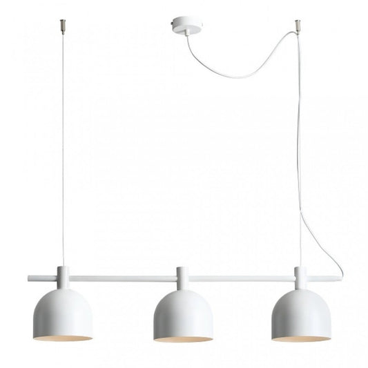 Lustra alba din metal cu 3 becuri Beryl White Aldex