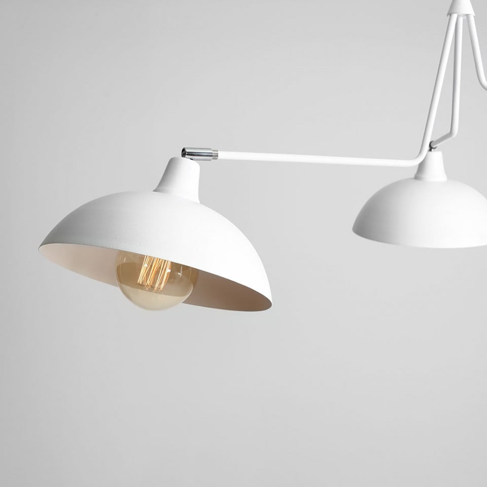 Lustra alba din metal cu 3 becuri Espace Triple Aldex