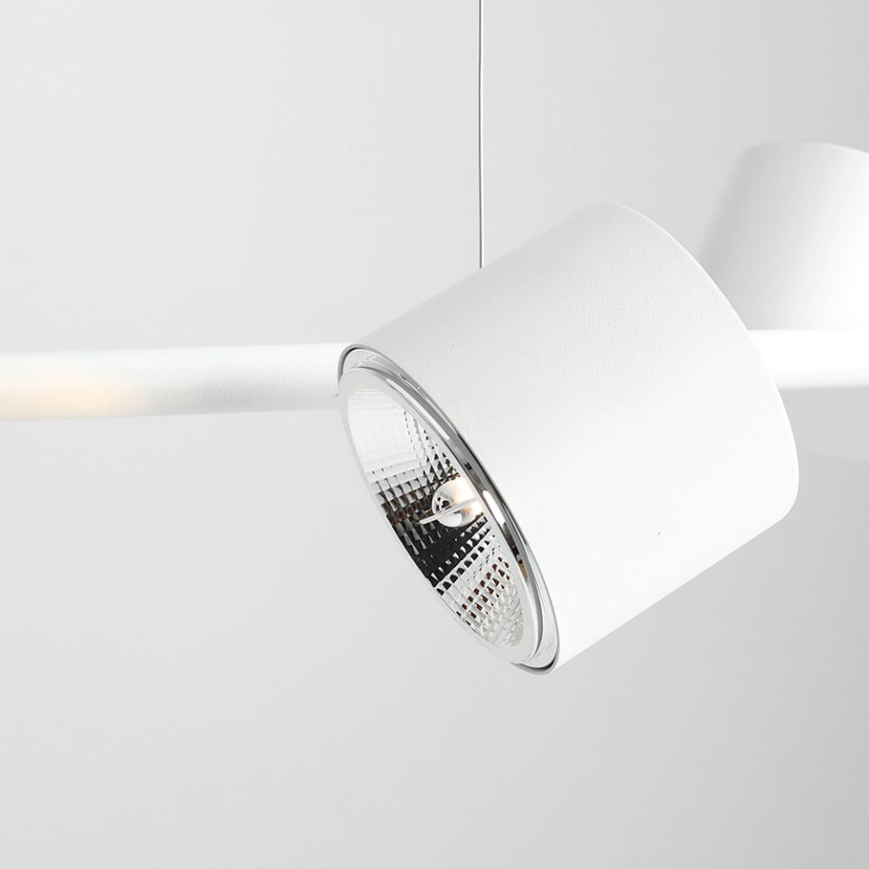 Lustra alba din metal cu 4 becuri Bot Aldex