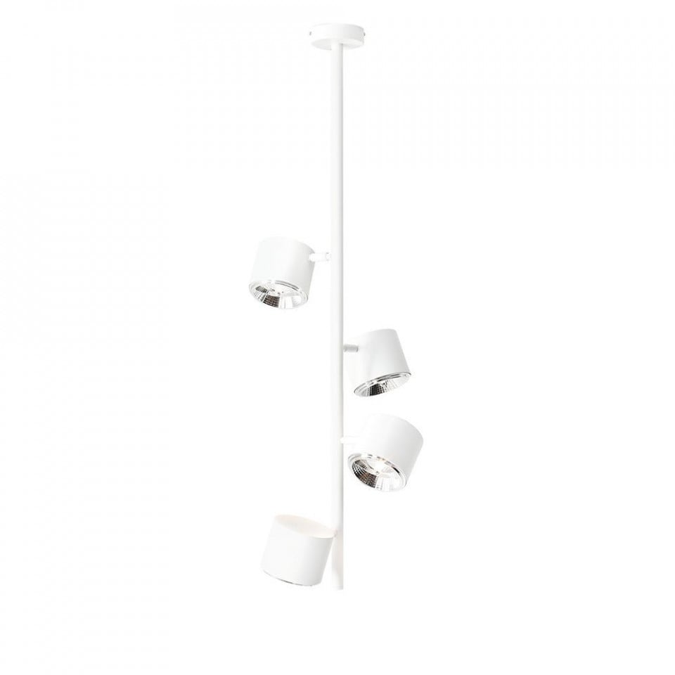 Lustra alba din metal cu 4 becuri Bot Vertical Aldex