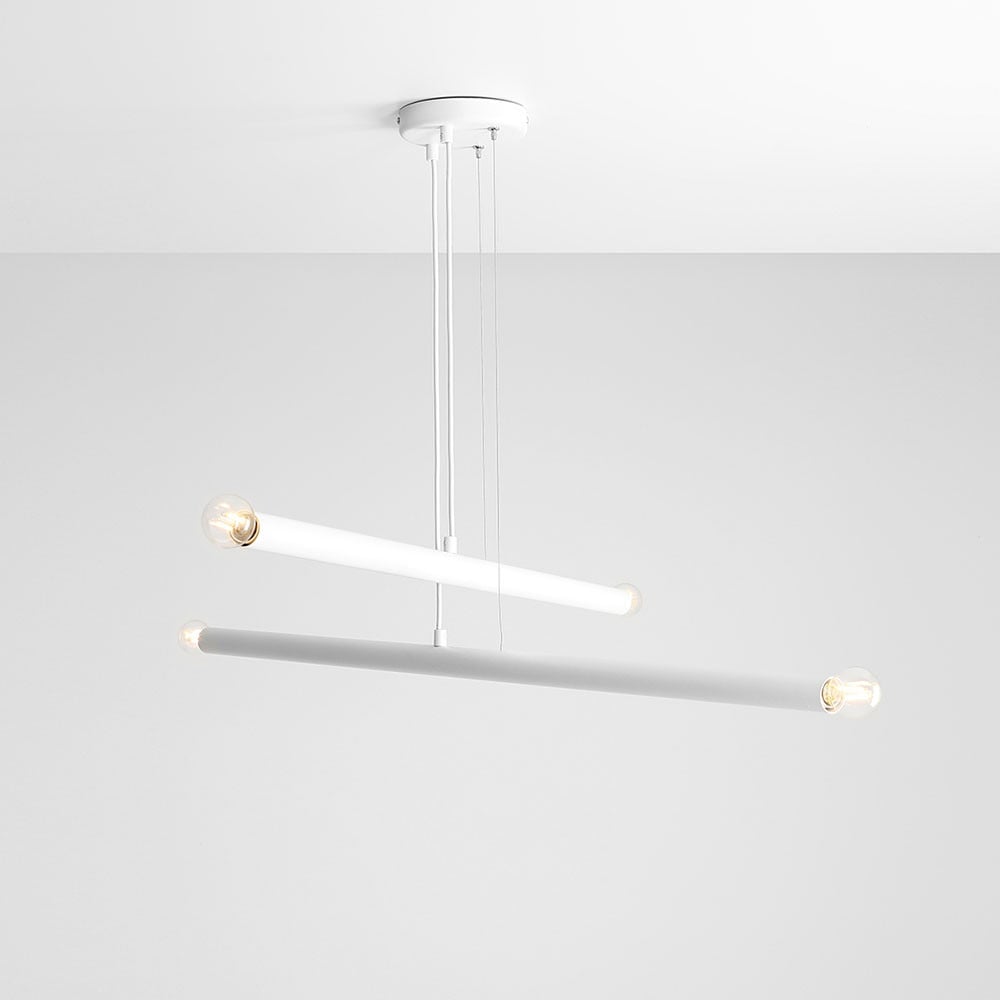 Lustra alba din metal cu 4 becuri Tubo Aldex