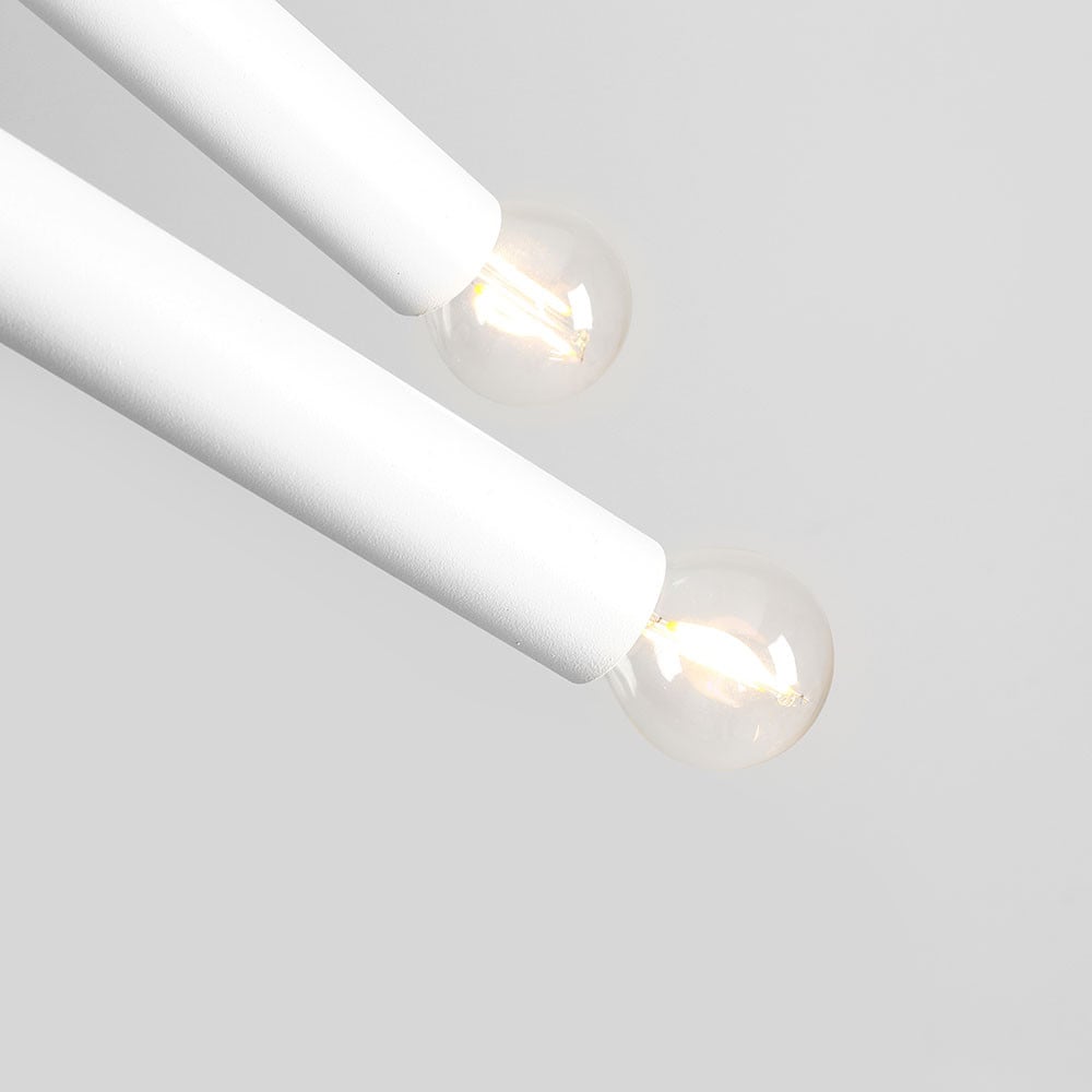 Lustra alba din metal cu 4 becuri Tubo Aldex