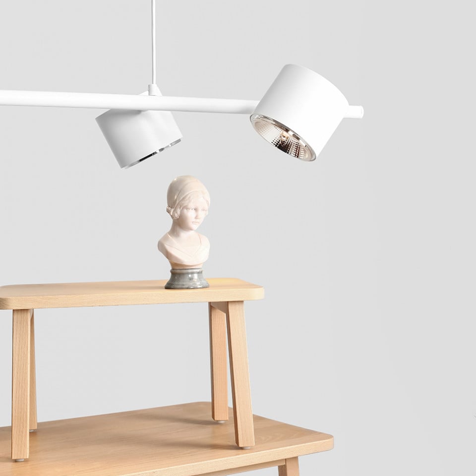 Lustra alba din metal cu 6 becuri Bot Aldex