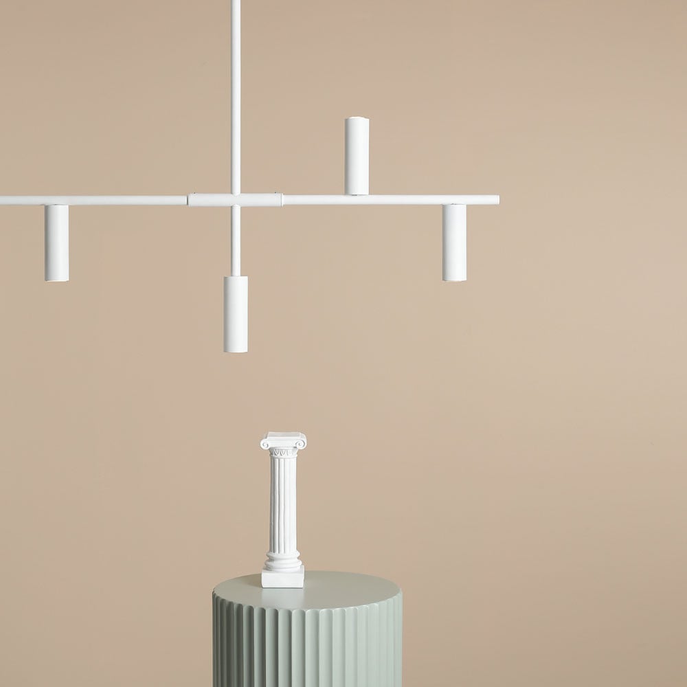 Lustra alba din metal cu 6 becuri Trevo Aldex