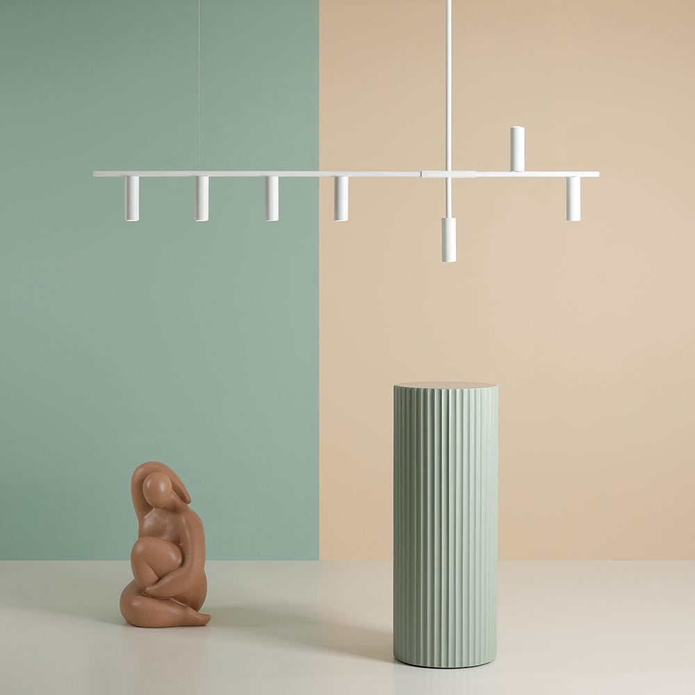 Lustra alba din metal cu 7 becuri Trevo Aldex