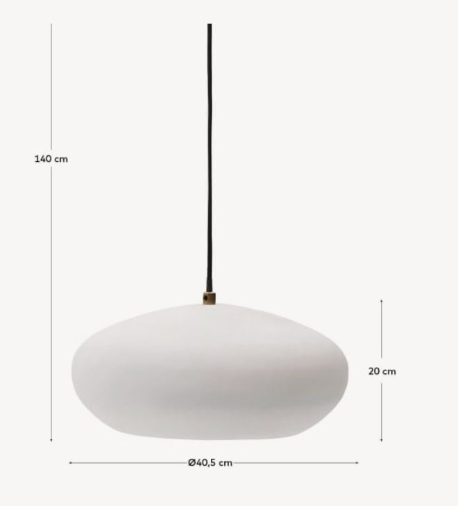 Lustra alba din metal Inda Kave Home
