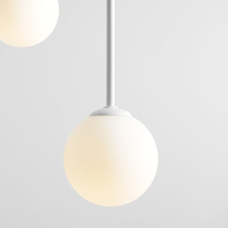 Lustra alba din sticla cu 3 becuri Bosso Ring Aldex