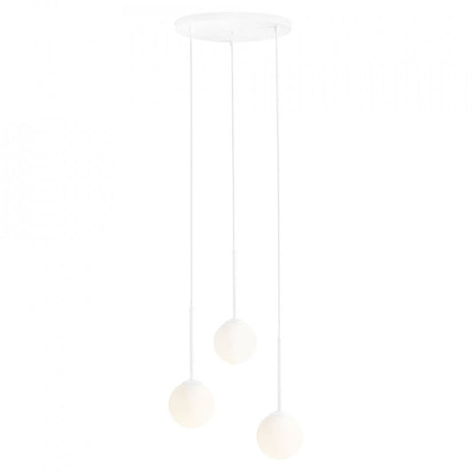 Lustra alba din sticla cu 3 becuri Bosso Ring Aldex