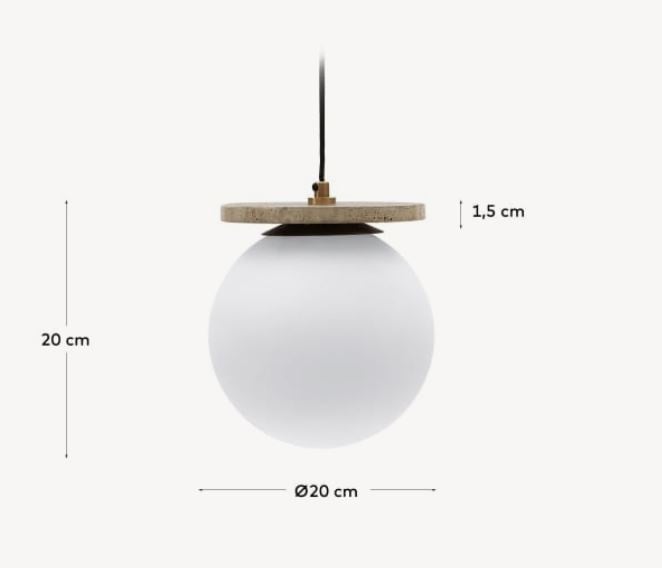 Lustra alba din sticla Malachi Kave Home