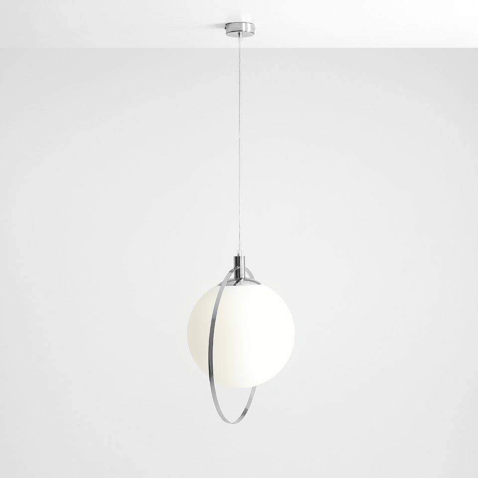 Lustra argintie/alba din metal Aura Aldex