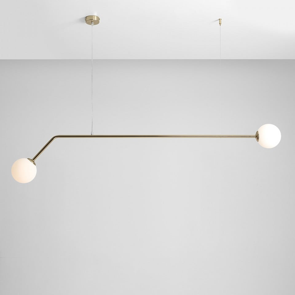 Lustra aurie/alba din metal cu 2 becuri Pure Aldex