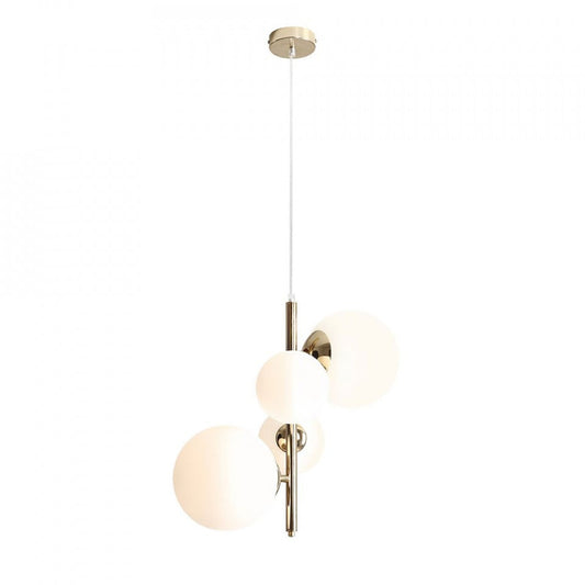 Lustra aurie/alba din sticla cu 4 becuri Bloom Aldex