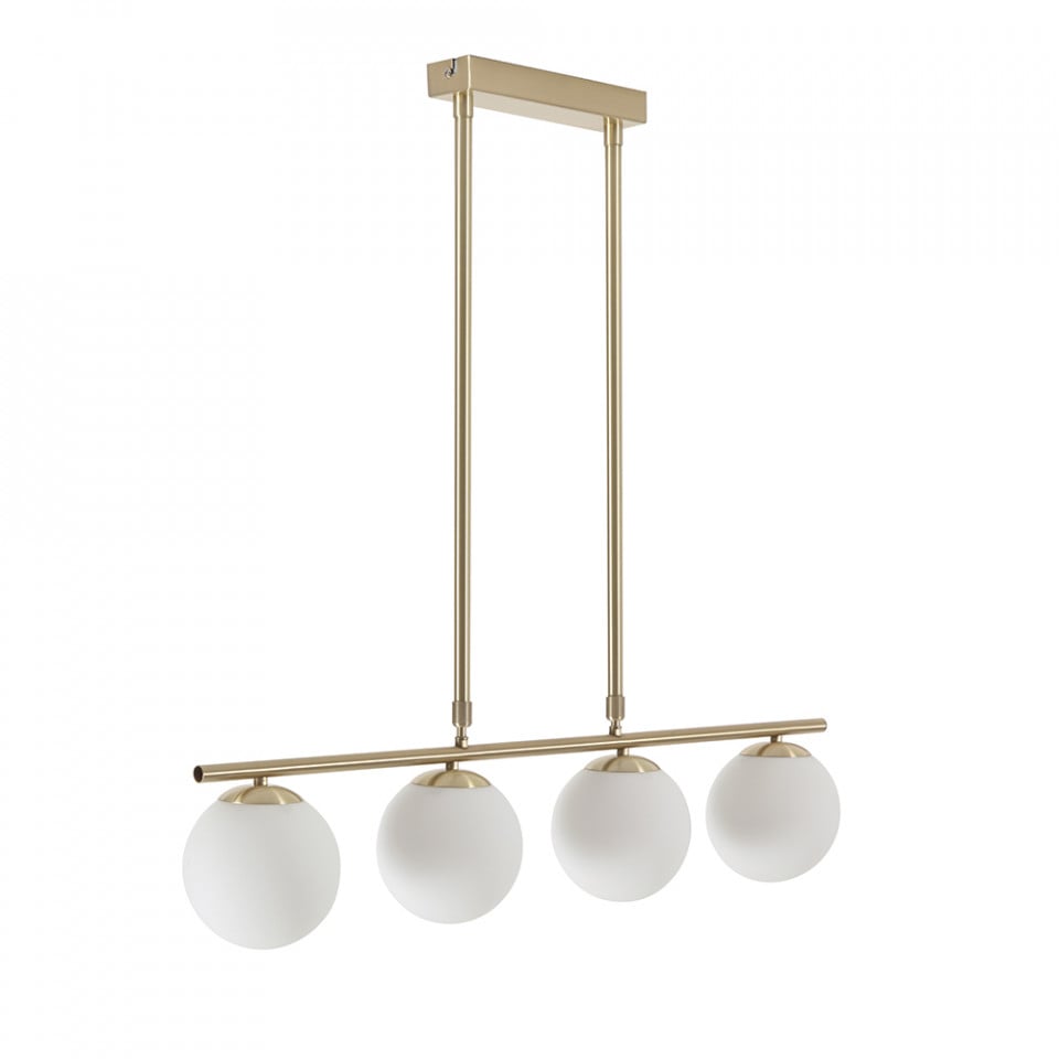 Lustra aurie din metal cu 4 becuri Mahala Long Kave Home