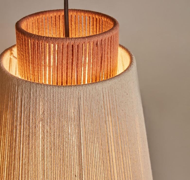 Lustra bej din fibre naturale Yuvia Kave Home