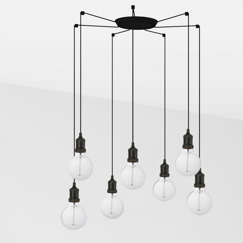 Lustra cu 7 Pendule design minimalist Art negru