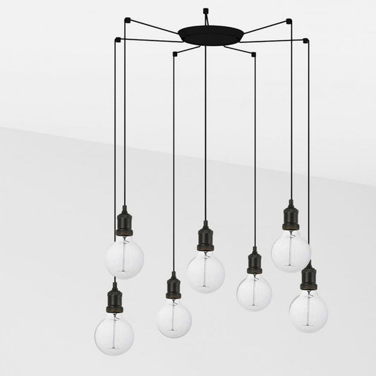 Lustra cu 7 Pendule design minimalist Art negru