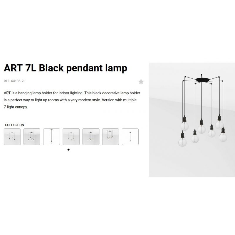 Lustra cu 7 Pendule design minimalist Art negru