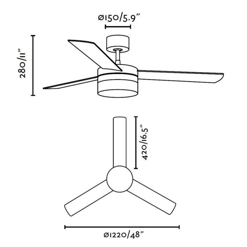 Lustra cu ventilator si telecomana PANAY nichel