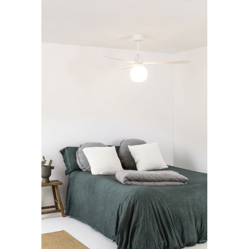 Lustra cu Ventilator si telecomanda AMELIA L BALL LED alb