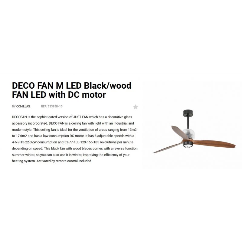 Lustra cu Ventilator si telecomanda DECO FAN M LED negru/maro