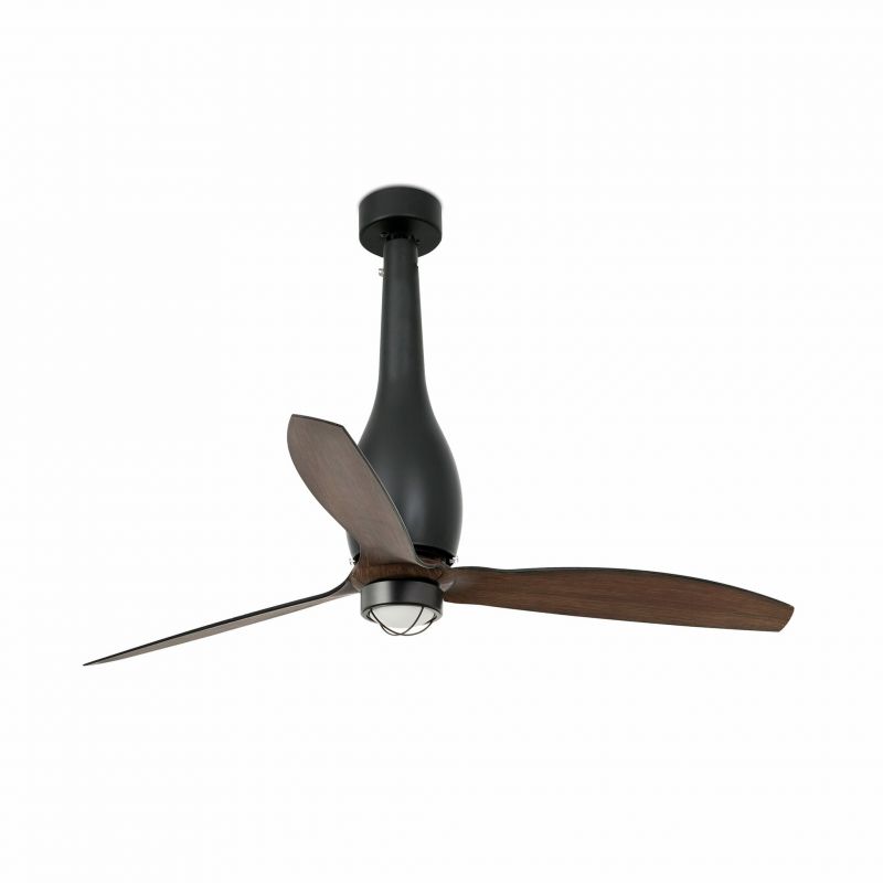 Lustra cu Ventilator si telecomanda ETERFAN M LED negru mat/nuc