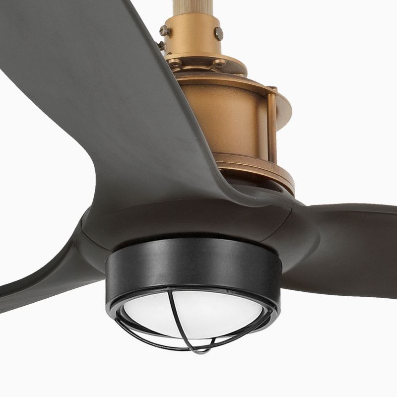 Lustra cu Ventilator si telecomanda JUST FAN M LED auriu vintage/negru
