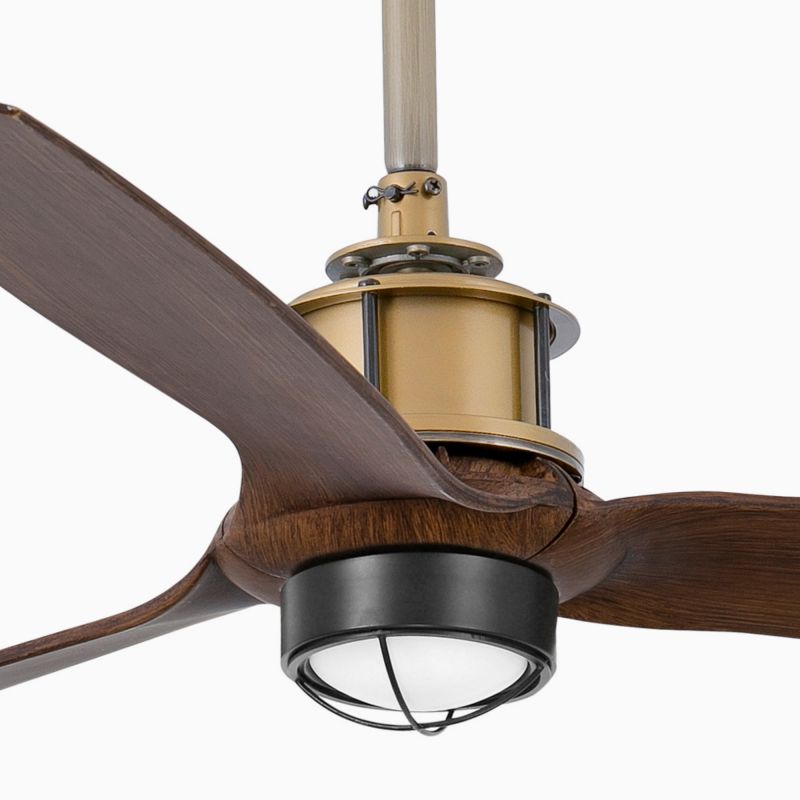 Lustra cu Ventilator si telecomanda JUST FAN M LED auriu/maro