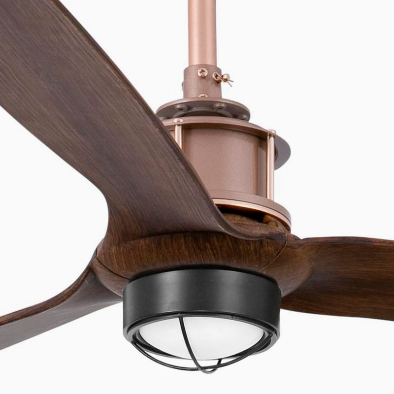 Lustra cu Ventilator si telecomanda JUST FAN M LED cupru/maro