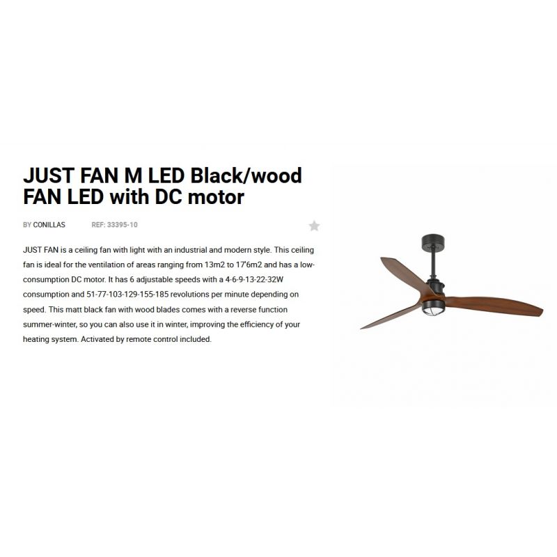 Lustra cu Ventilator si telecomanda JUST FAN M LED negru/maro