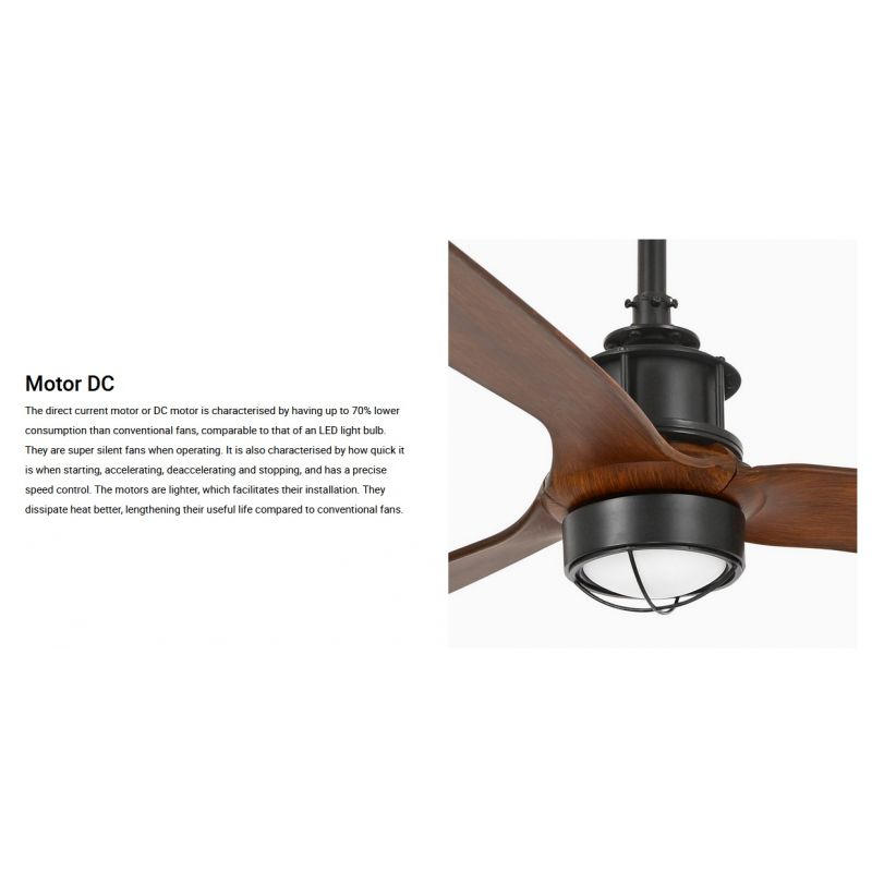 Lustra cu Ventilator si telecomanda JUST FAN M LED negru/maro