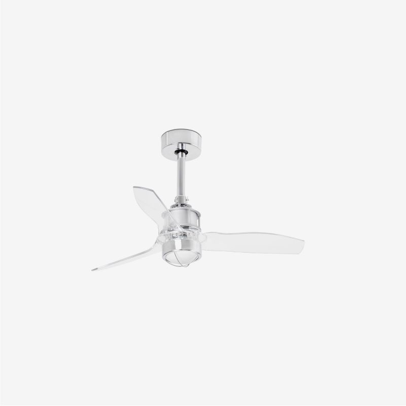 Lustra cu Ventilator si telecomanda JUST FAN XS LED crom/transparent