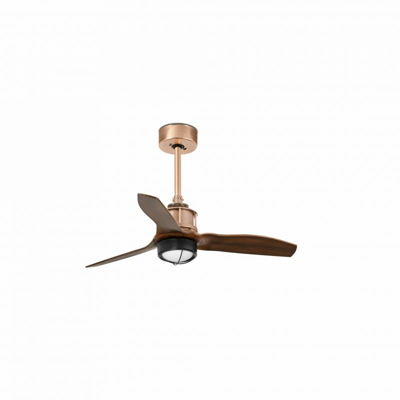 Lustra cu Ventilator si telecomanda JUST FAN XS LED cupru/maro