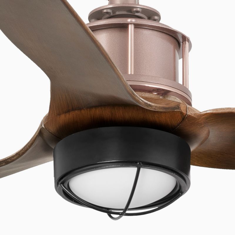 Lustra cu Ventilator si telecomanda JUST FAN XS LED cupru/maro