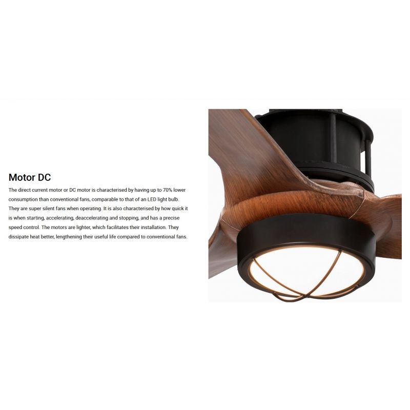 Lustra cu Ventilator si telecomanda JUST FAN XS LED negru/maro