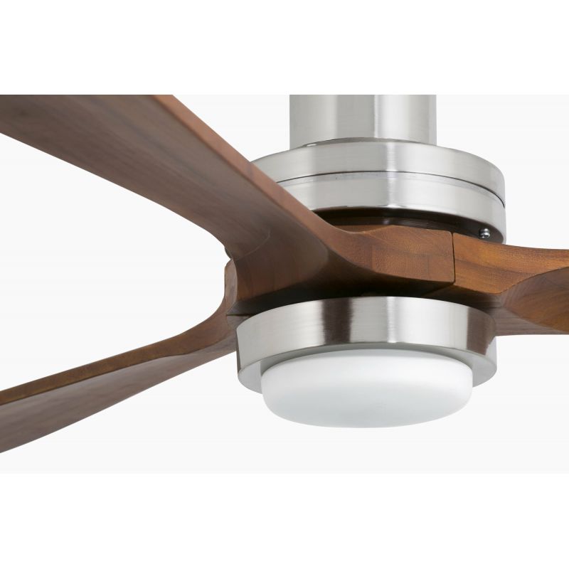 Lustra cu Ventilator si telecomanda LANTAU L LED nickel/ lemn maro