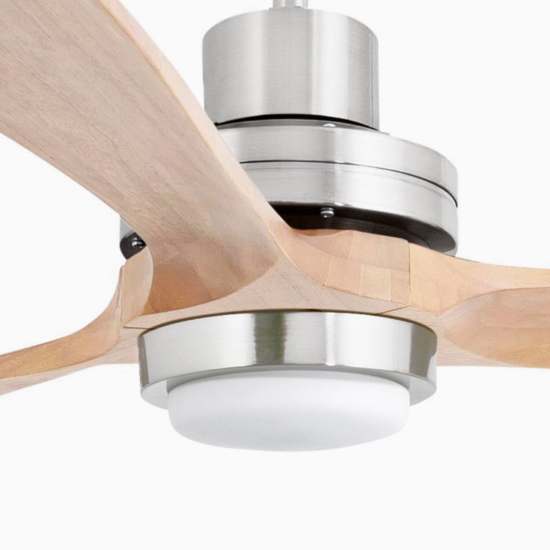 Lustra cu Ventilator si telecomanda LANTAU XL DC LED nickel/lemn pin