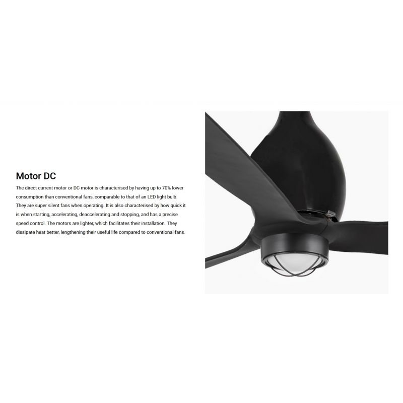 Lustra cu Ventilator si telecomanda MINI ETERFAN M LED negru mat