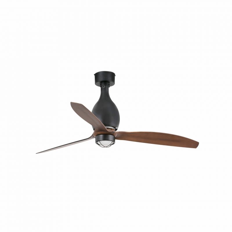 Lustra cu Ventilator si telecomanda MINI ETERFAN M negru mat/maro