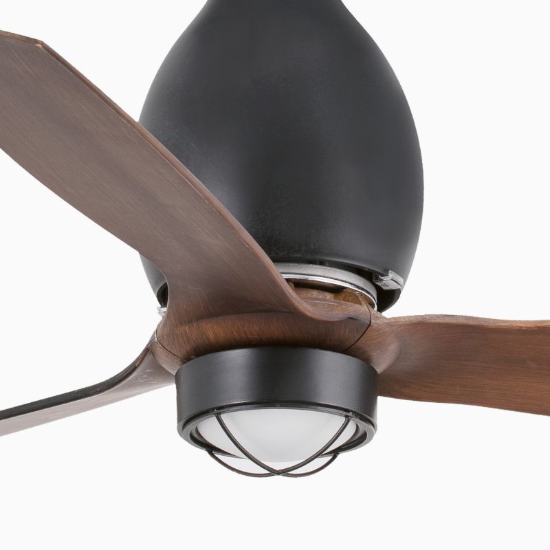 Lustra cu Ventilator si telecomanda MINI ETERFAN M negru mat/maro