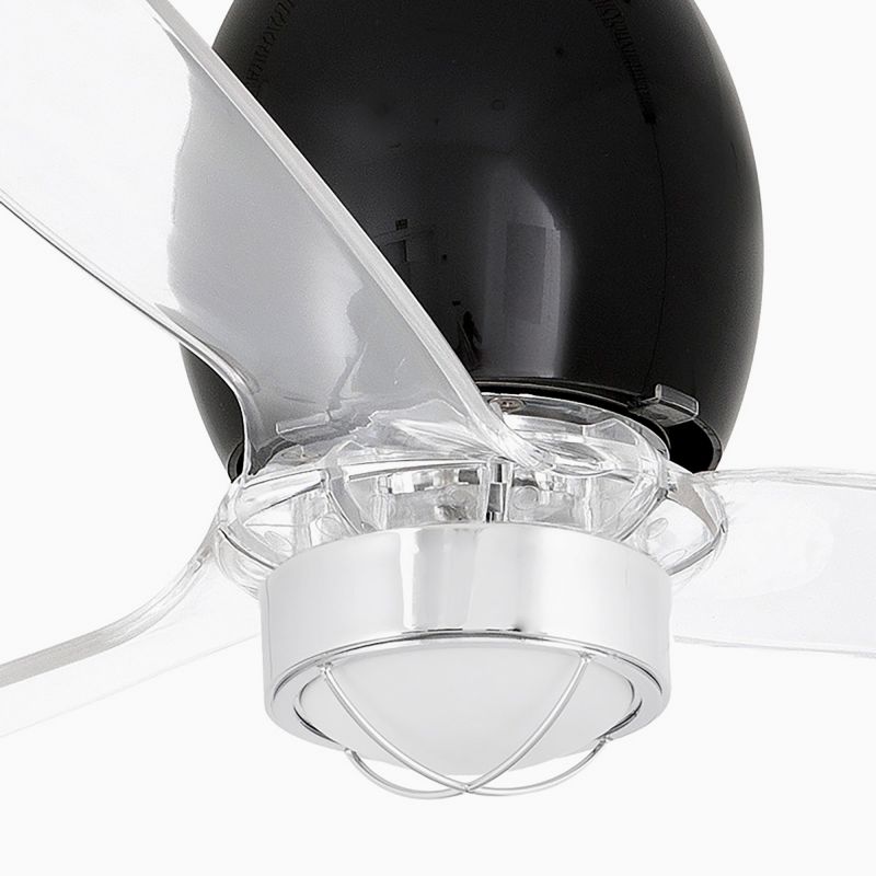Lustra cu Ventilator si telecomanda MINI ETERFAN M negru mat/transparent