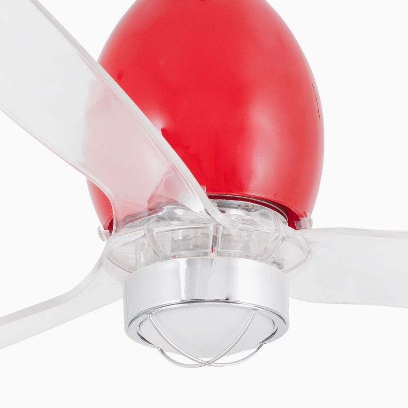 Lustra cu Ventilator si telecomanda MINI ETERFAN M rosu/transparent