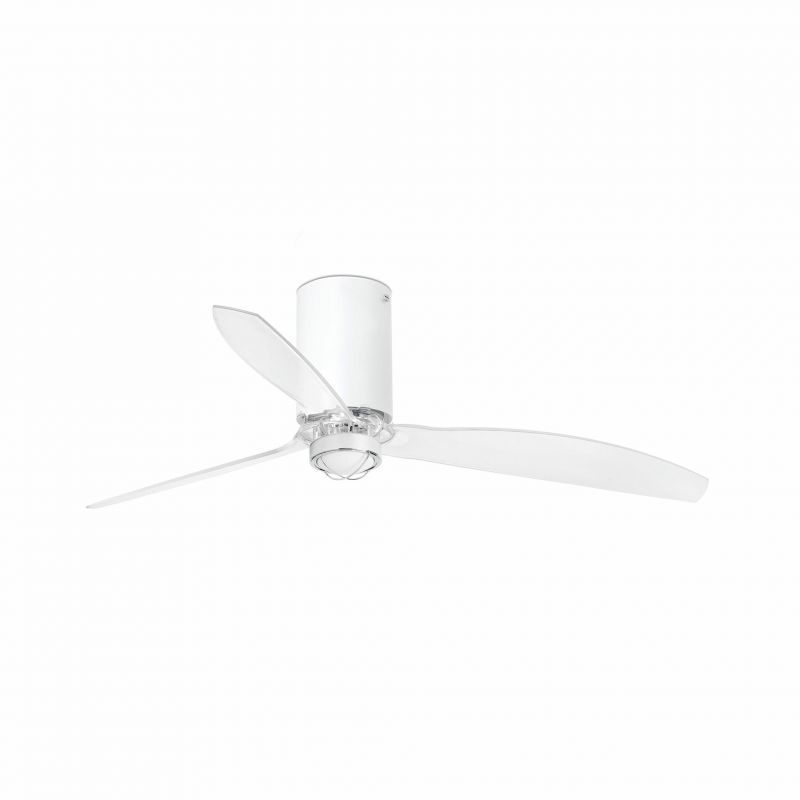 Lustra cu Ventilator si telecomanda MINI TUBE M LED alb mat/transparent