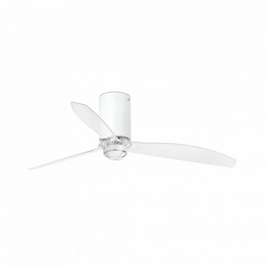 Lustra cu Ventilator si telecomanda MINI TUBE M LED alb mat/transparent
