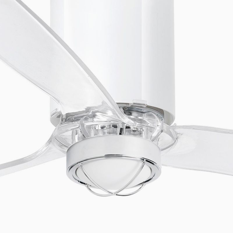 Lustra cu Ventilator si telecomanda MINI TUBE M LED alb/transparent