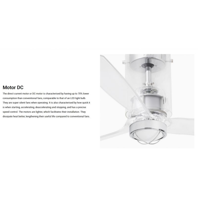 Lustra cu Ventilator si telecomanda MINI TUBE M transparent
