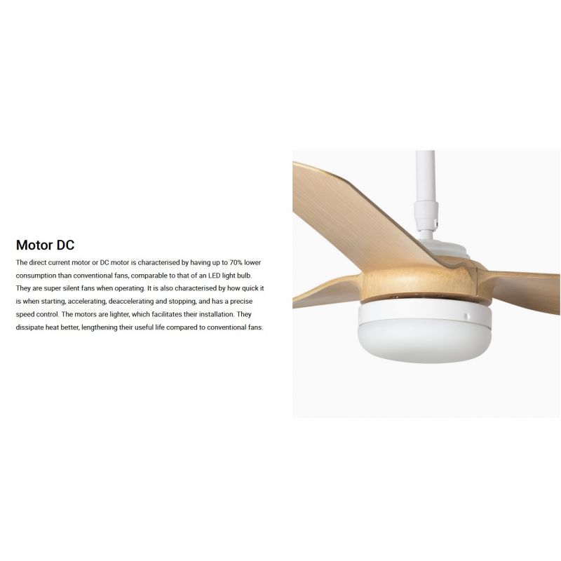 Lustra cu Ventilator si telecomanda PUNT M LED alb/artar