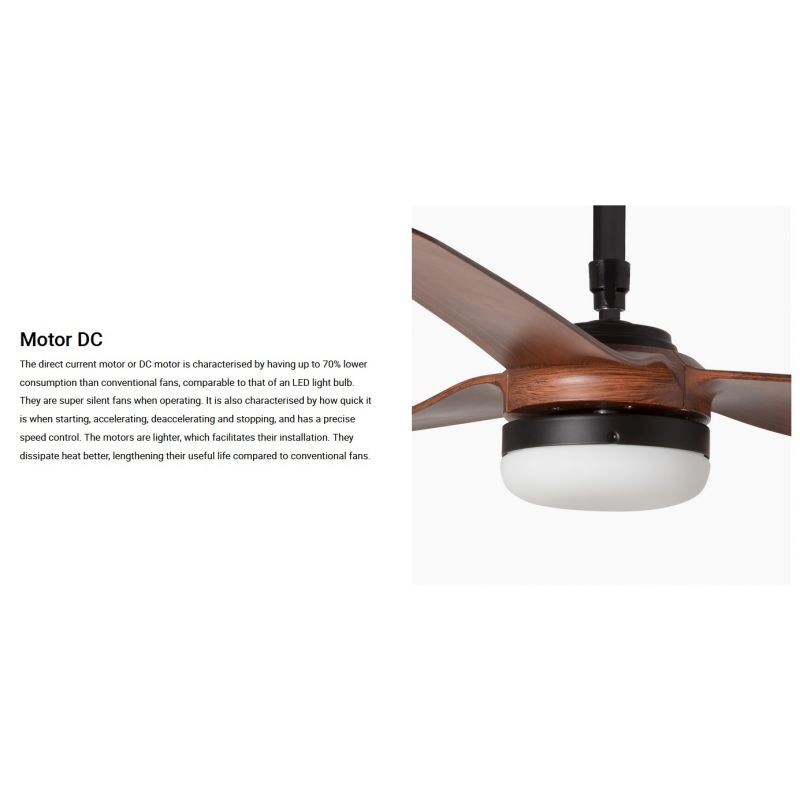 Lustra cu Ventilator si telecomanda PUNT M LED negru/nuc