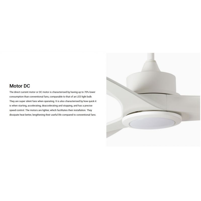 Lustra cu Ventilator si telecomanda TONIC L LED alb